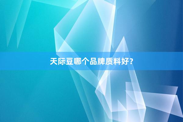 天际豆哪个品牌质料好？